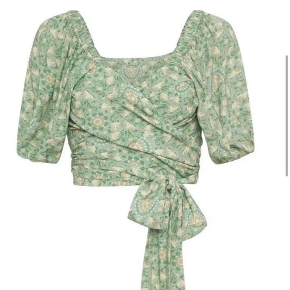 Spell & the Gypsy collective Madame Peacock Sweetheart blouse emerald size M NWT - Picture 1 of 17